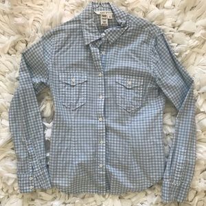 Max Studio Light Blue Gingham Button up
